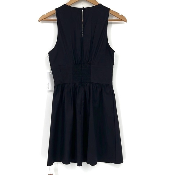 REFORMATION BLACK BUTTON MINI Isador Dress SIZE 2 Fitted waist low V summer mini - Picture 8 of 9